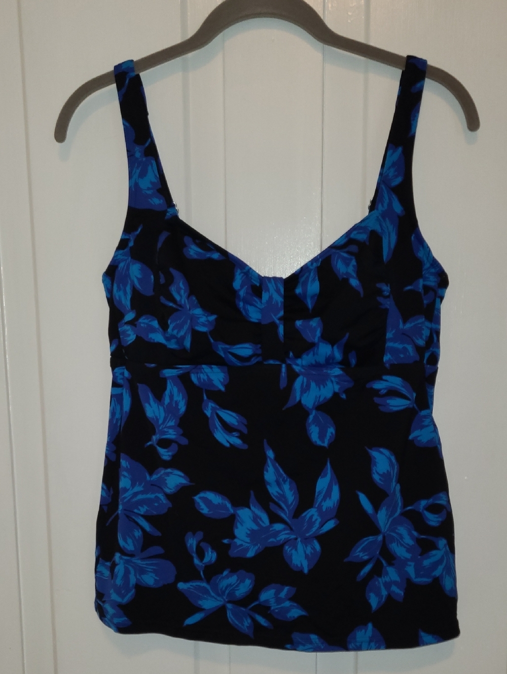 Land's End Blue Floral Swim Top